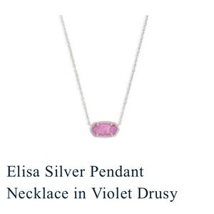 Kendra Scott Elisa Silver Necklace in Violet Drusy